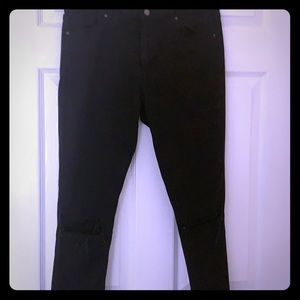 Topshop Jamie skinny jeans, ripped knee, 32, blk